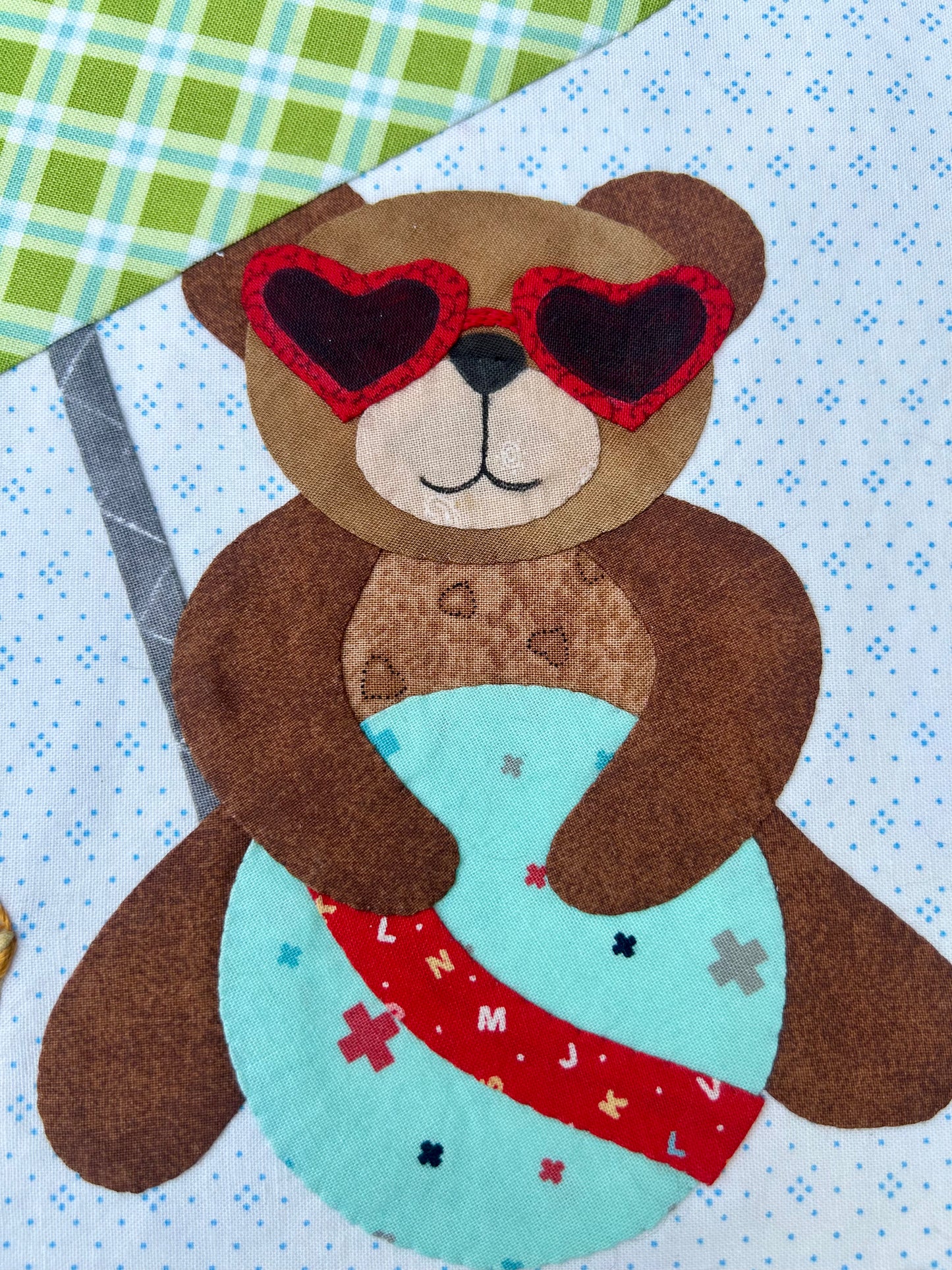Year of Bears - Beach Bum Bear Appliqué Pattern PDF Download