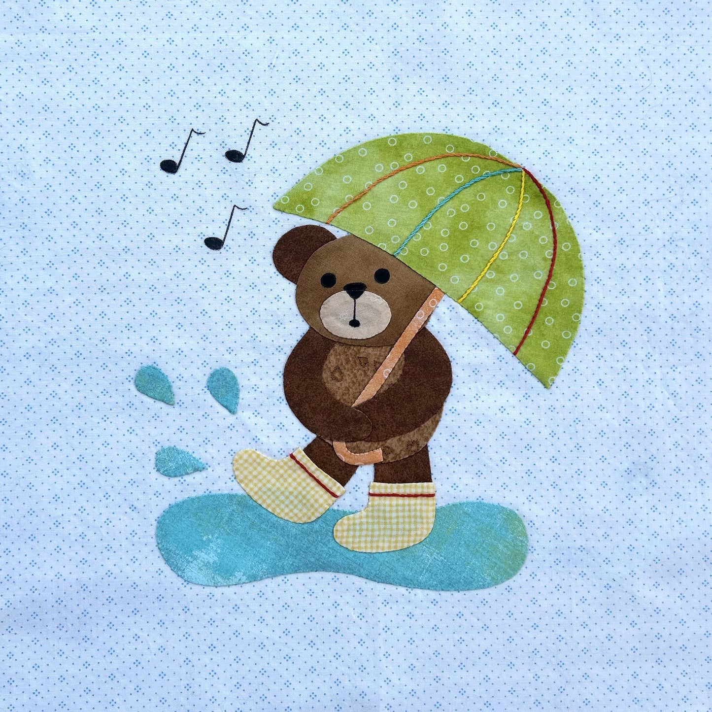 Year of Bears - Rainy Day Bear Appliqué Pattern PDF