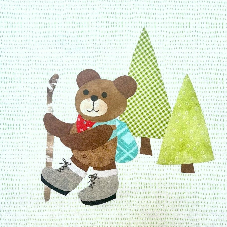 Year of Bears - Hiking Bear Appliqué Pattern PDF