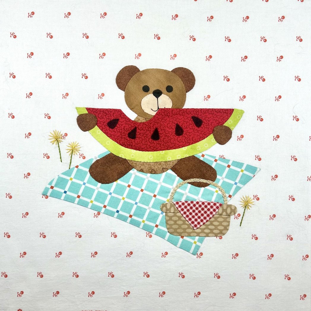 Year of Bears - Picnic Bear Appliqué Pattern PDF