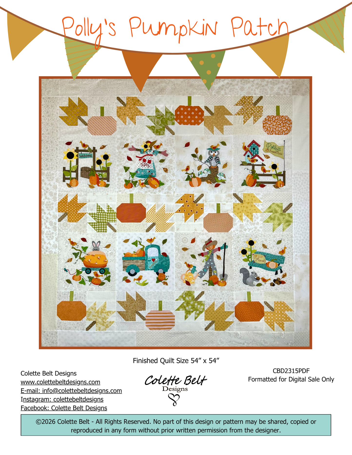 Polly's Pumpkin Patch Quilt Pattern PDF
