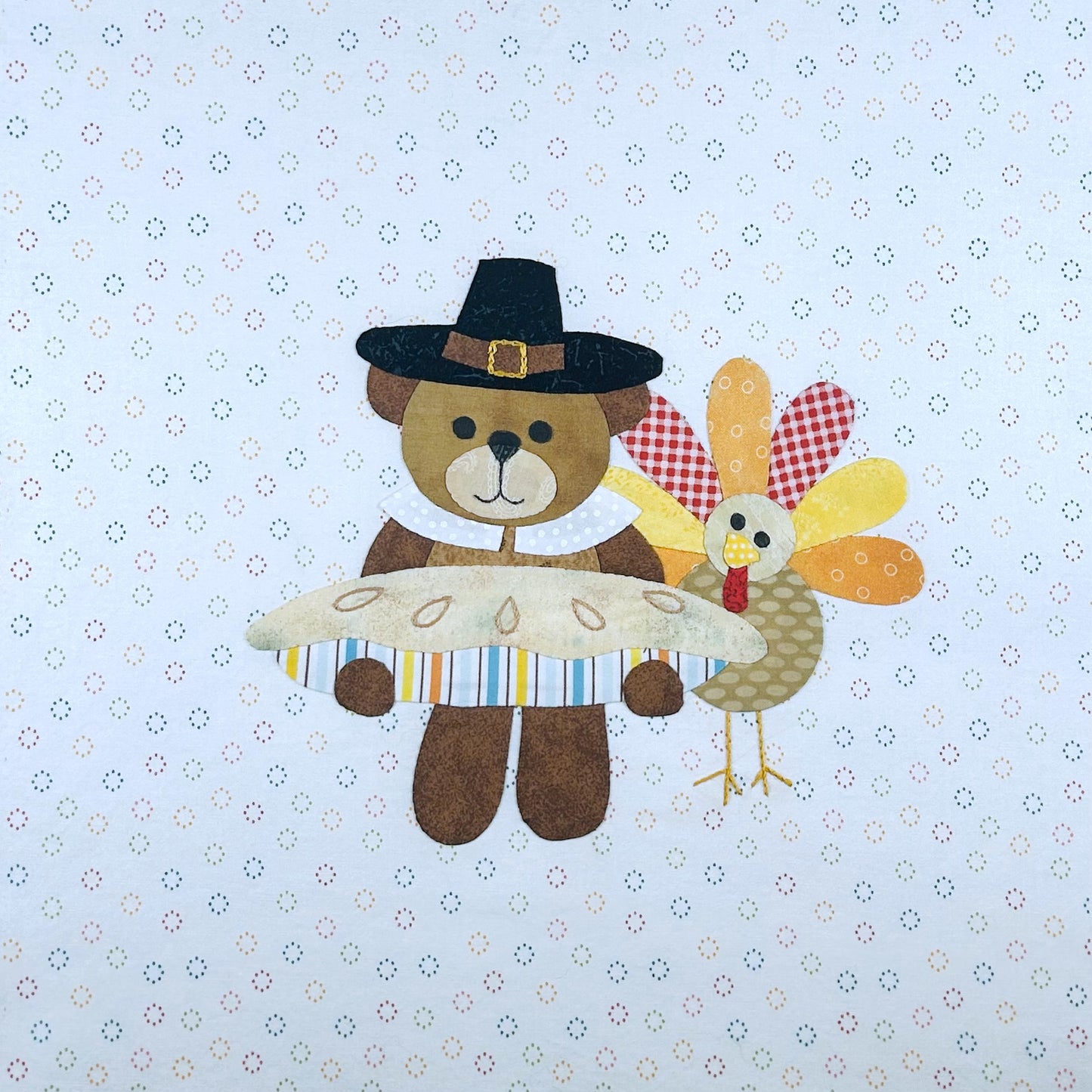 Year of Bears - Thanksgiving Bear Appliqué Pattern PDF
