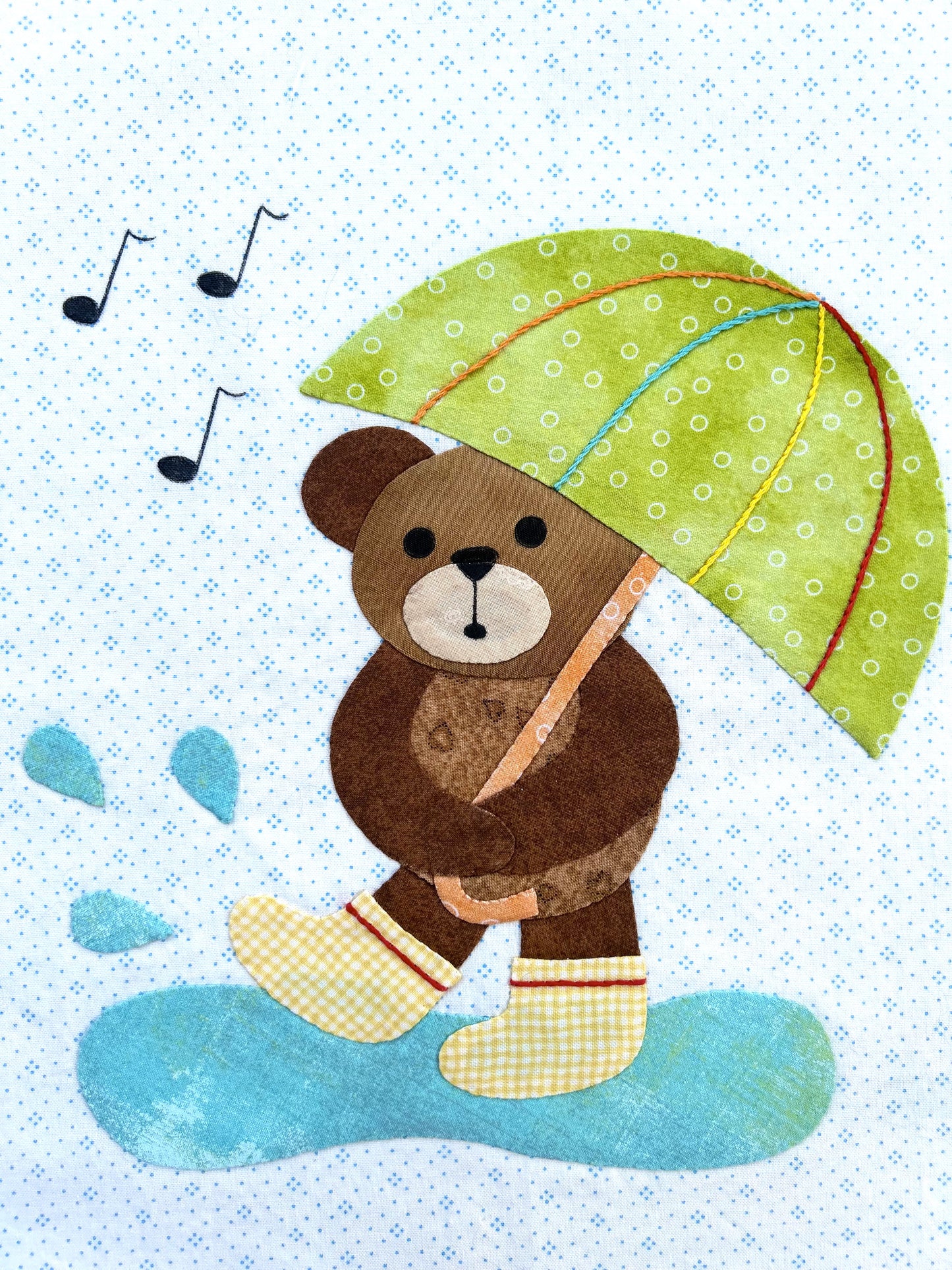Year of Bears - Rainy Day Bear Appliqué Pattern PDF