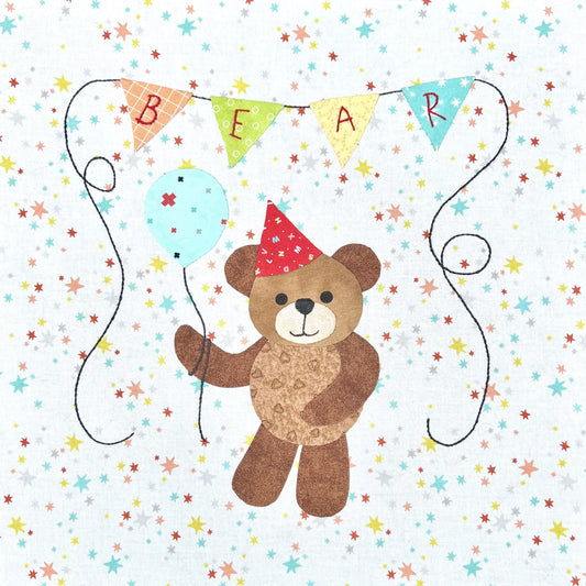 Year of Bears - Party Bear Appliqué Pattern PDF Download