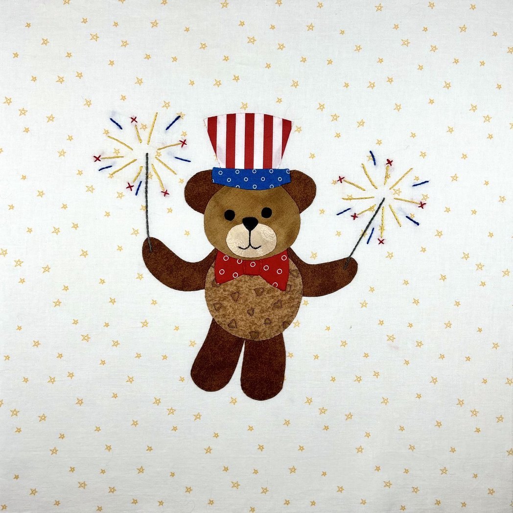 Year of Bears - Patriotic Bear Appliqué Pattern PDF