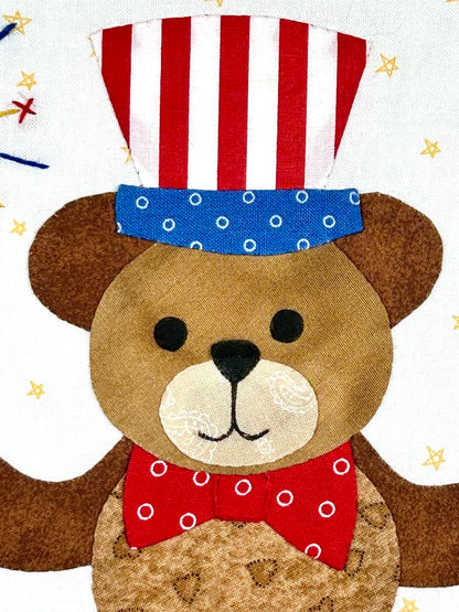 Year of Bears - Patriotic Bear Appliqué Pattern PDF