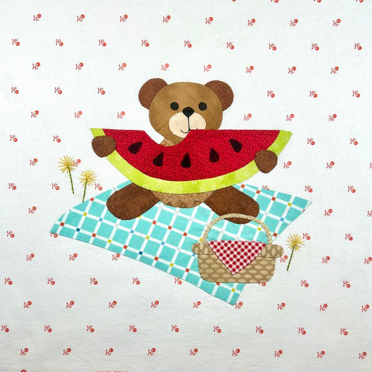 Year of Bears - Picnic Bear Appliqué Pattern PDF