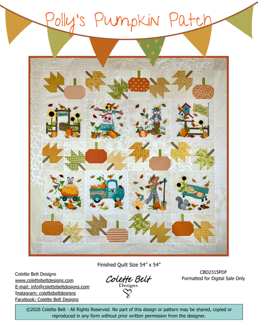 Polly's Pumpkin Patch Quilt Pattern PDF