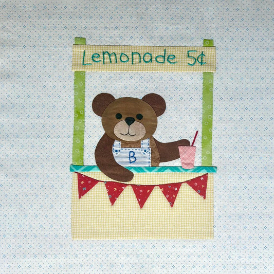 Year of Bears - Lemonade Stand Bear Appliqué Pattern PDF