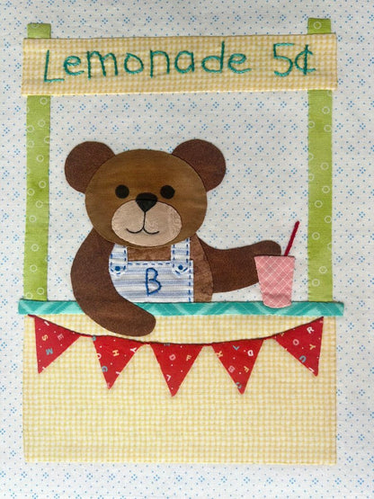 Year of Bears - Lemonade Stand Bear Appliqué Pattern PDF