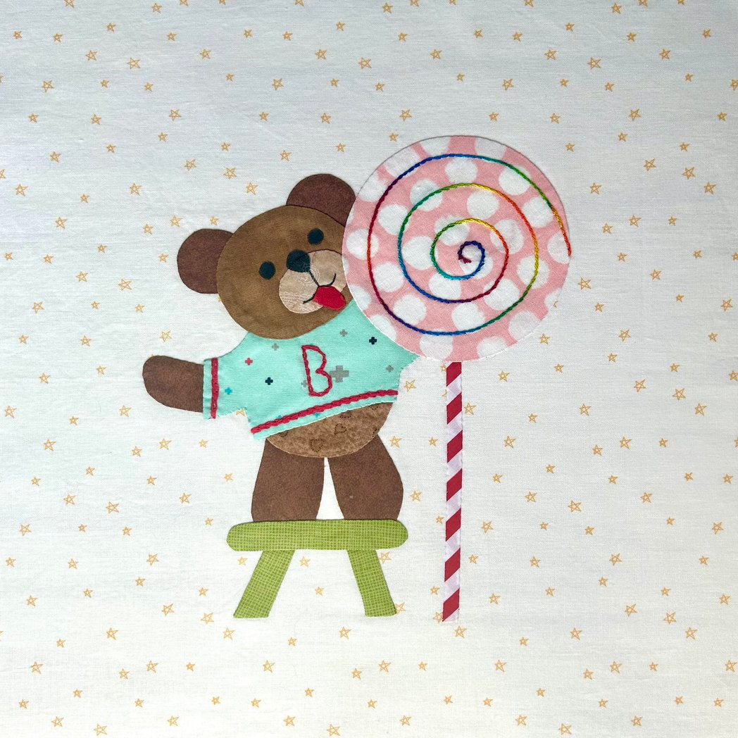 Year of Bears - Lollipop Bear Appliqué Pattern PDF